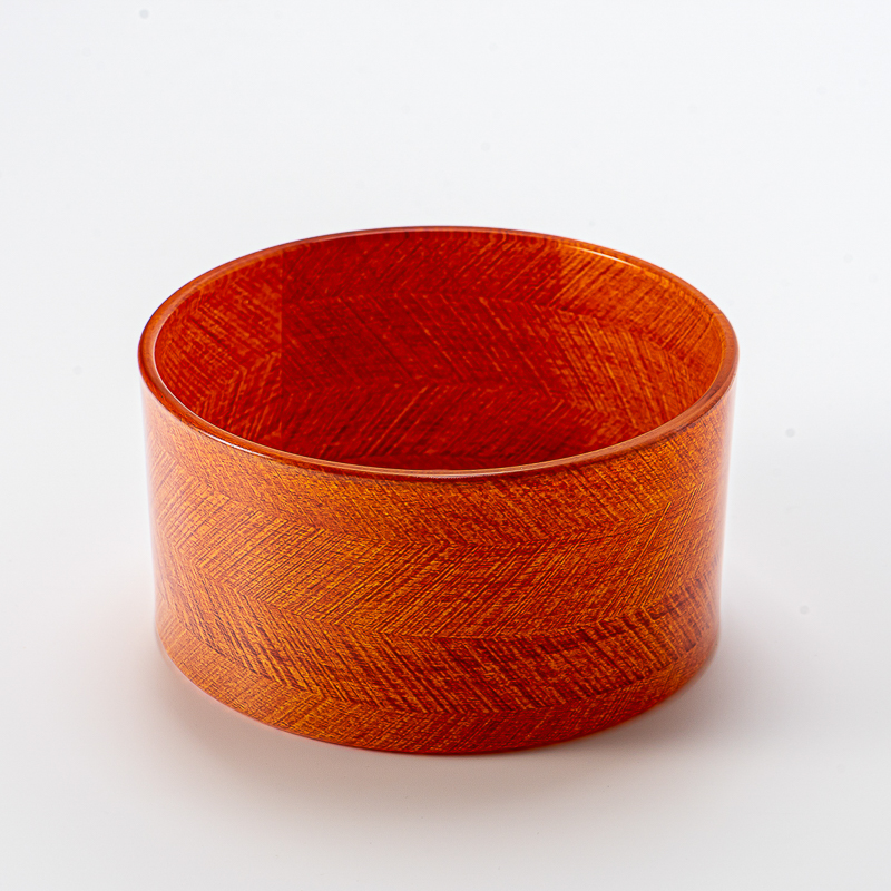 Large 1000ml cylinder glass candle jars with custom designs