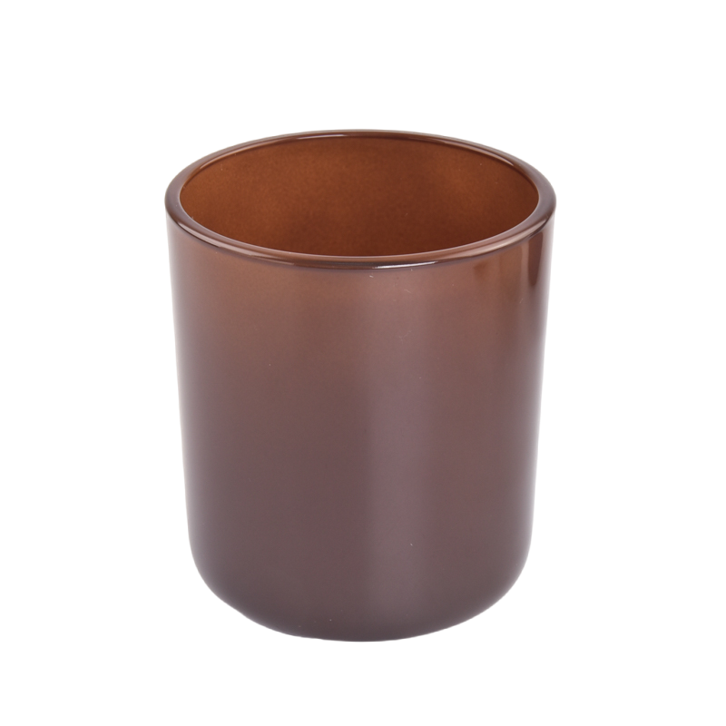 14oz amber empty glass candle holders with round bottom