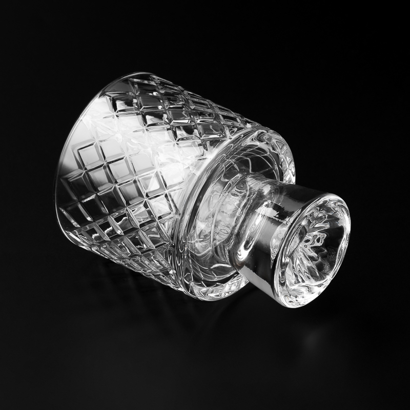 crystal clear glass jars with GEO cut design for candle filling