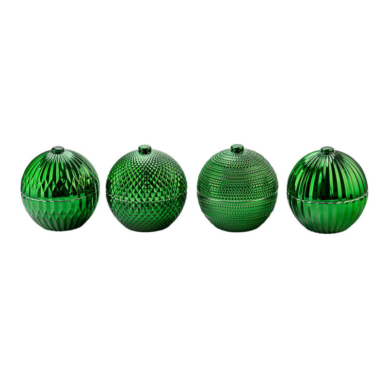 Glass Globe with glass lids for Christmas with custom color electroplated