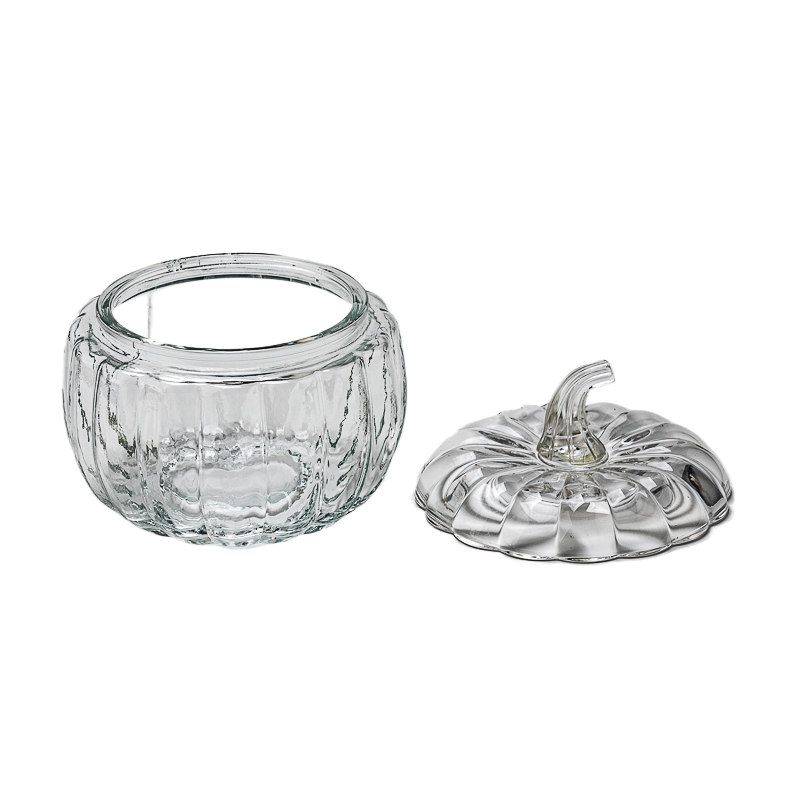 Crystal clear glass pumpkin jars with lids with big capacity