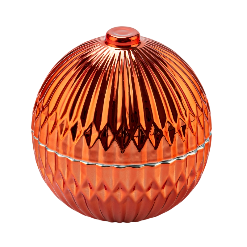 Luxury Glass Globe Ornaments Wholesaler with Rose Gold Electroplating for 100ml wax filling