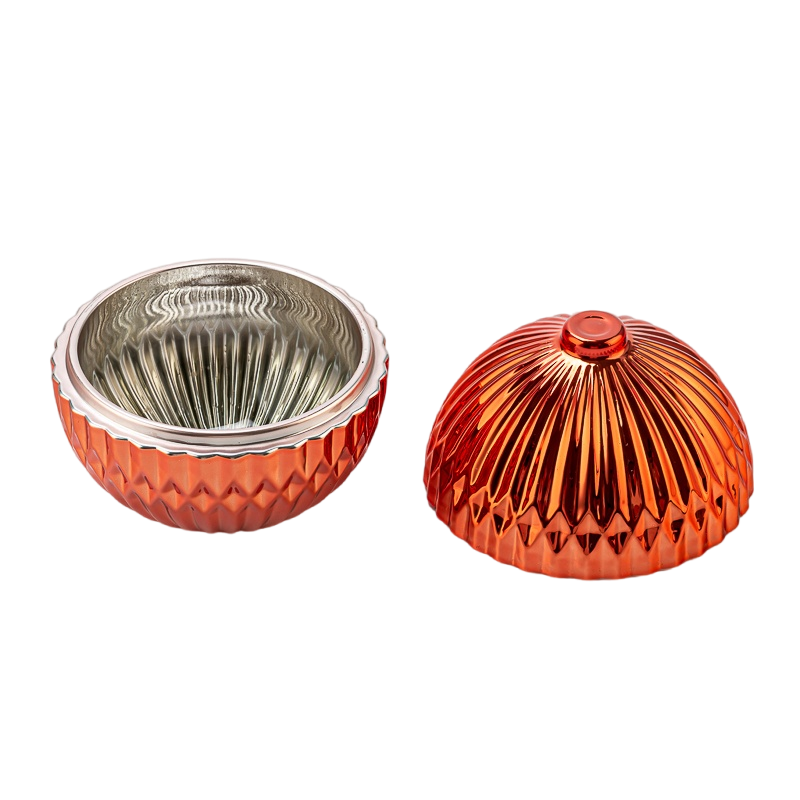 Luxury Glass Globe Ornaments Wholesaler with Rose Gold Electroplating for 100ml wax filling