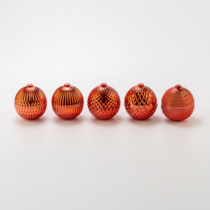 Luxury Glass Globe Ornaments Wholesaler with Rose Gold Electroplating for 100ml wax filling