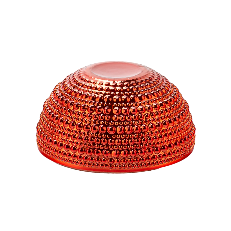 Metallic electroplated Ball Shaped Glass Candle Jars with Lids