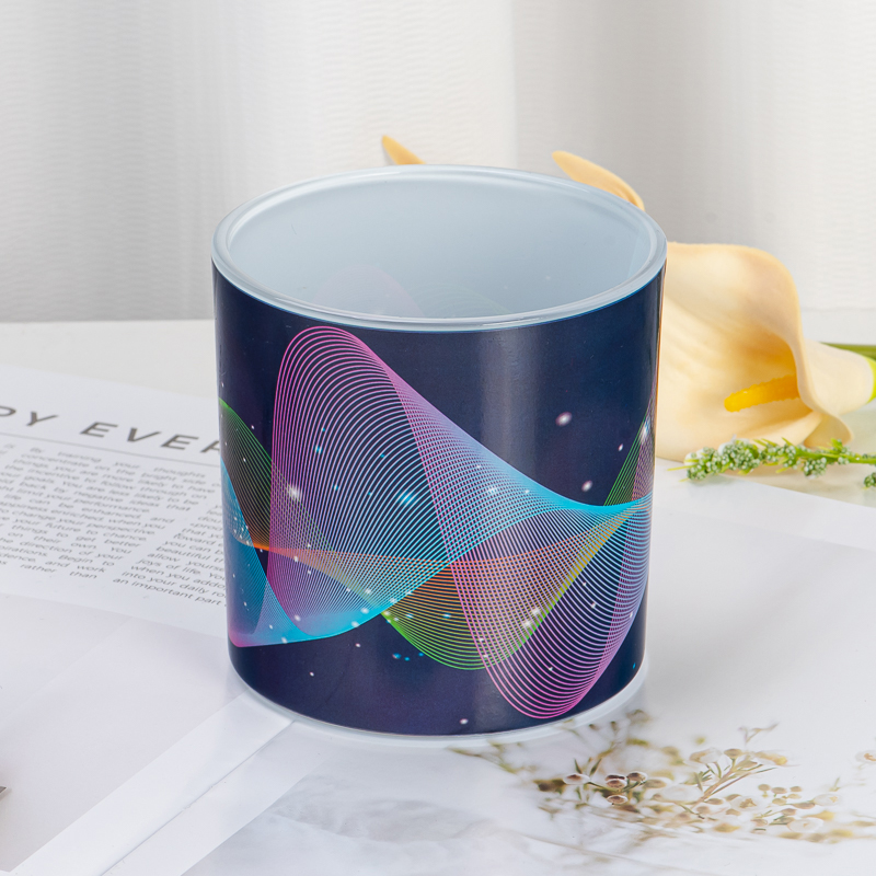 16oz popular glass candle jars with colorful printing