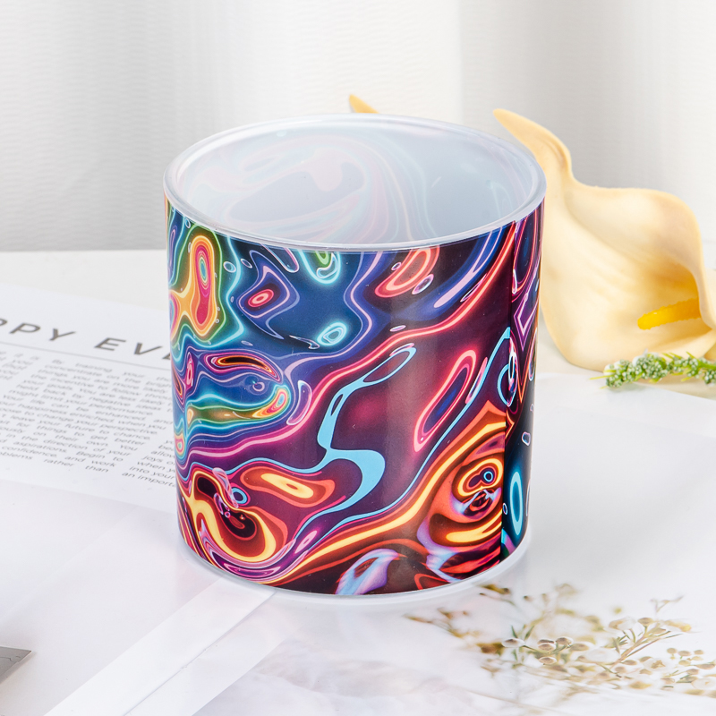 Multi color decorative glass candle jars for home decoration