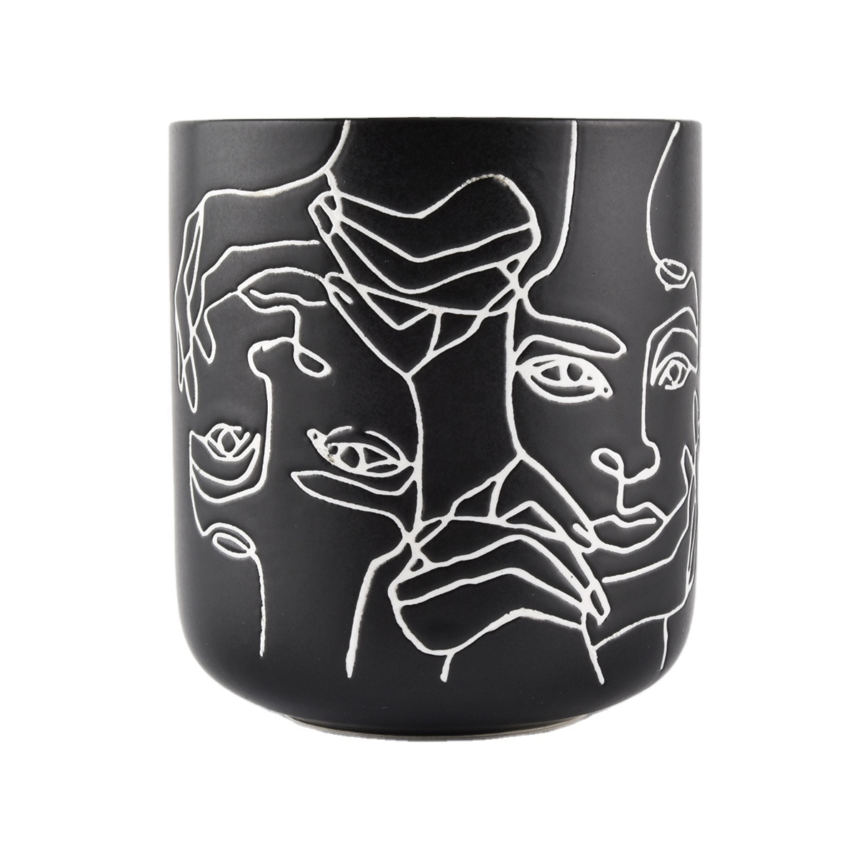 white ceramic candle jars with various sizes