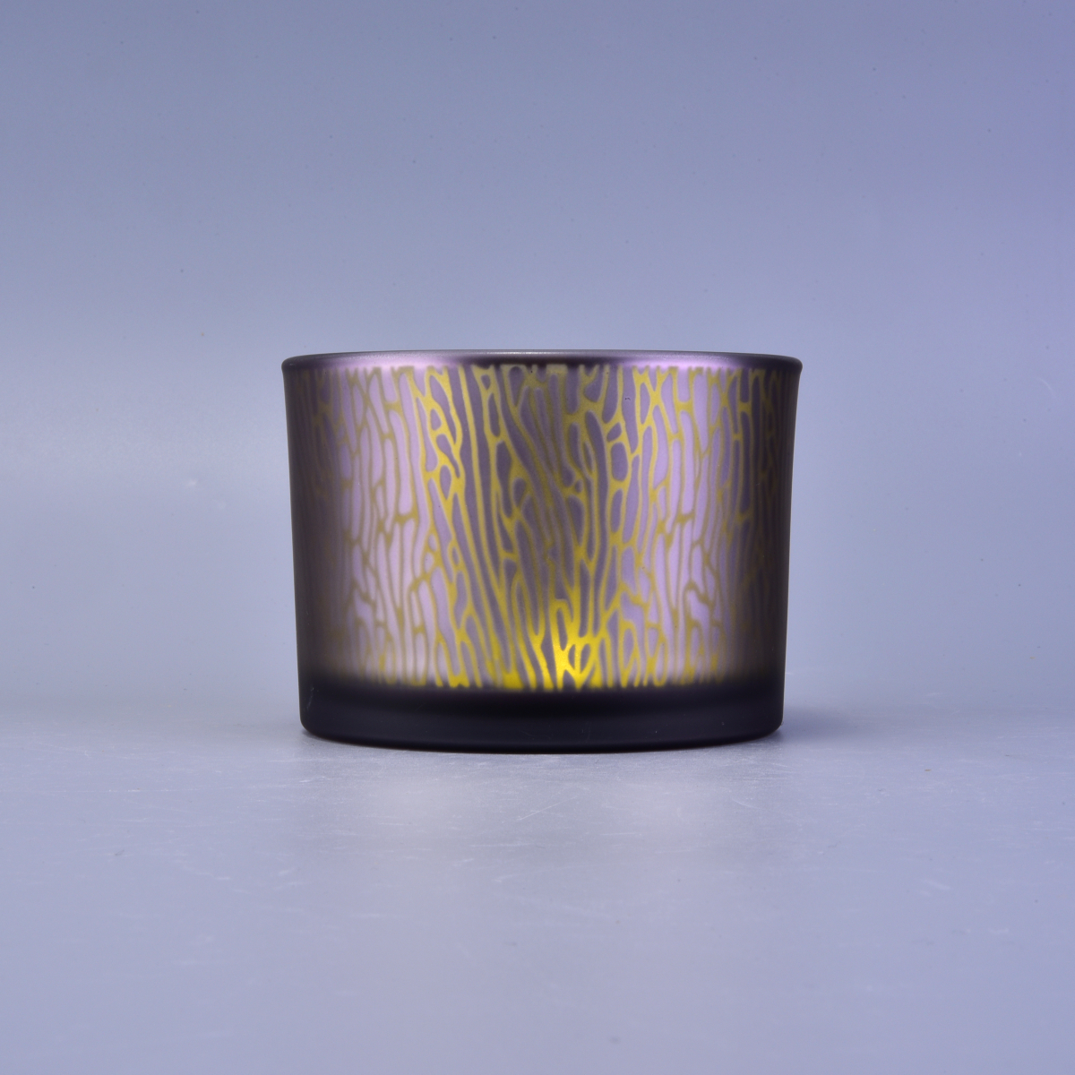luxury glass candle holder for home decor, decorative glass candle jar with laser pattern