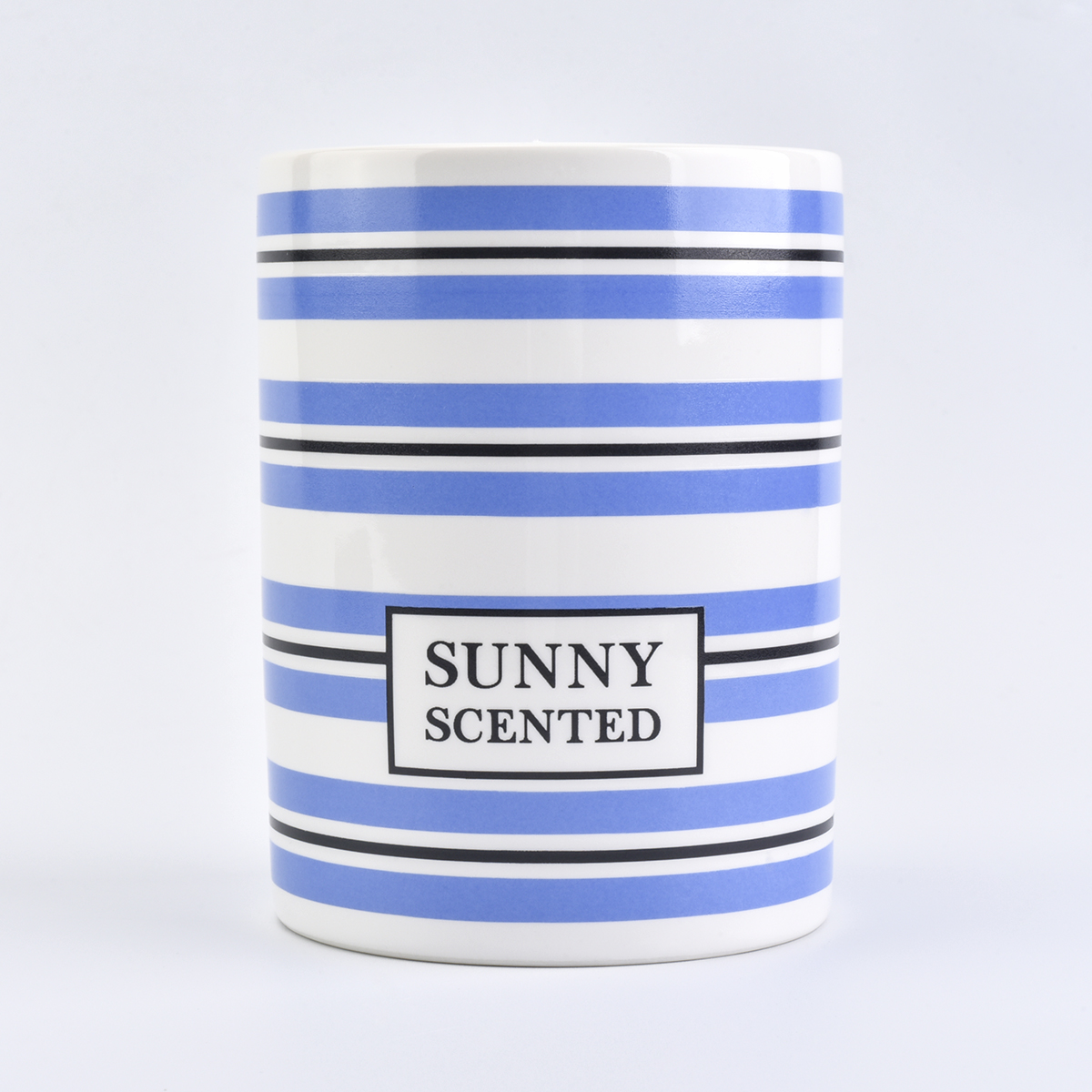 cylinder ceramic vessel with stripes, modern designed ceramic candle holders