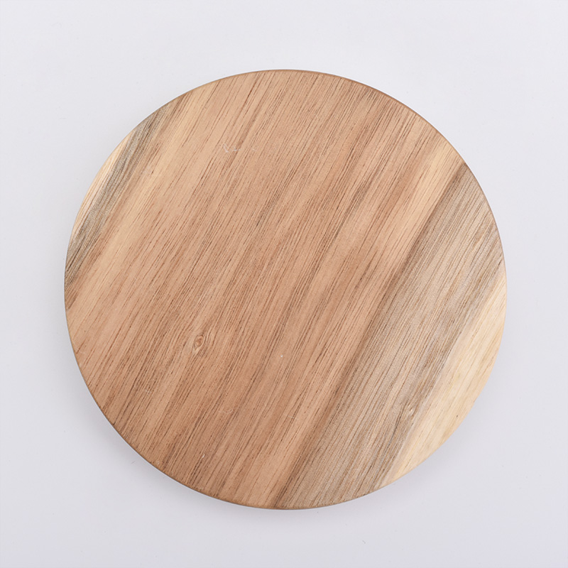 wood lid for candle holder, candle accessory, natural wooden lid
