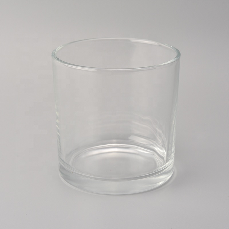large clear candle vessel, transparent round candle holder