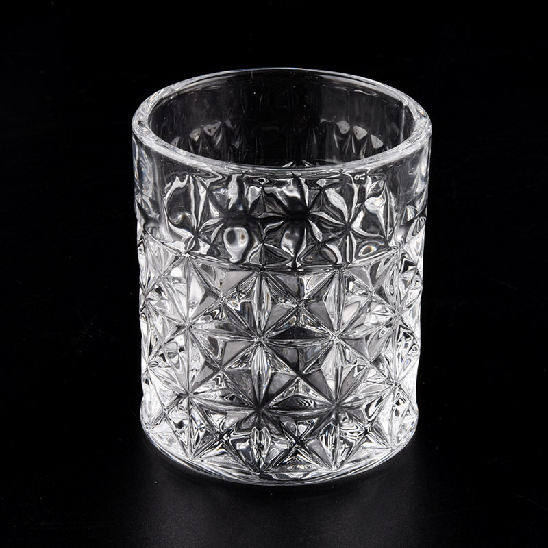 diamond design crystal glass candle holders