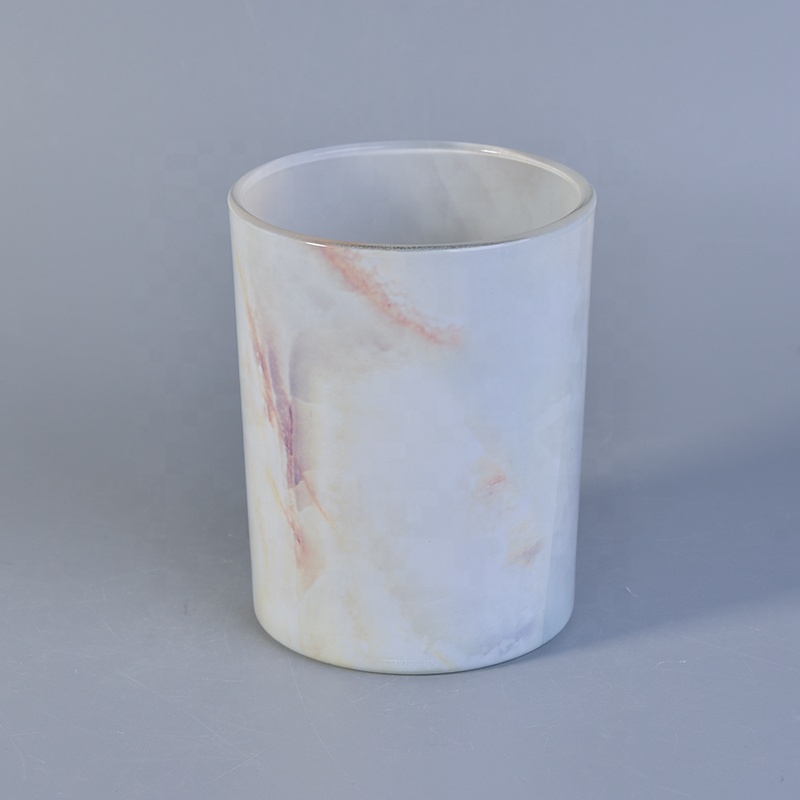 Wholesales White Marble Glass Candle Holders Home Decoration