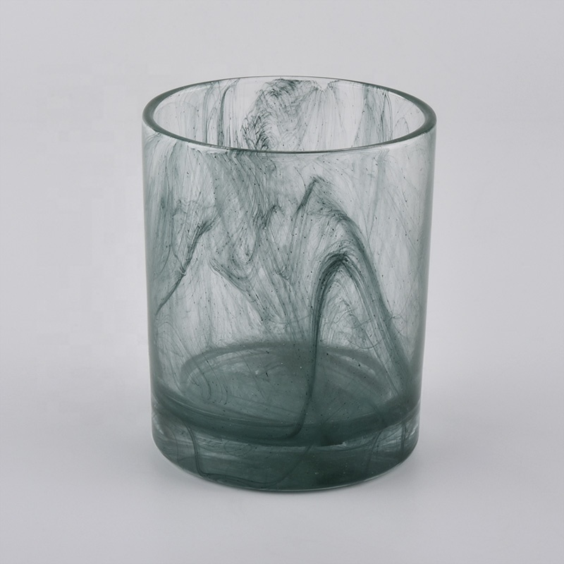 cloudy finished glass candle holders wholesale