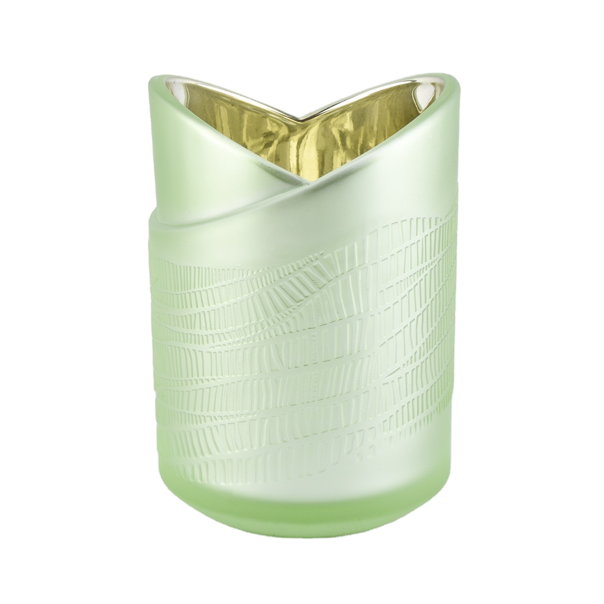 Sunny green heart shape glass candle holder home decoration