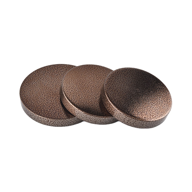 Custom round amber metal lid cover for candle jar holder