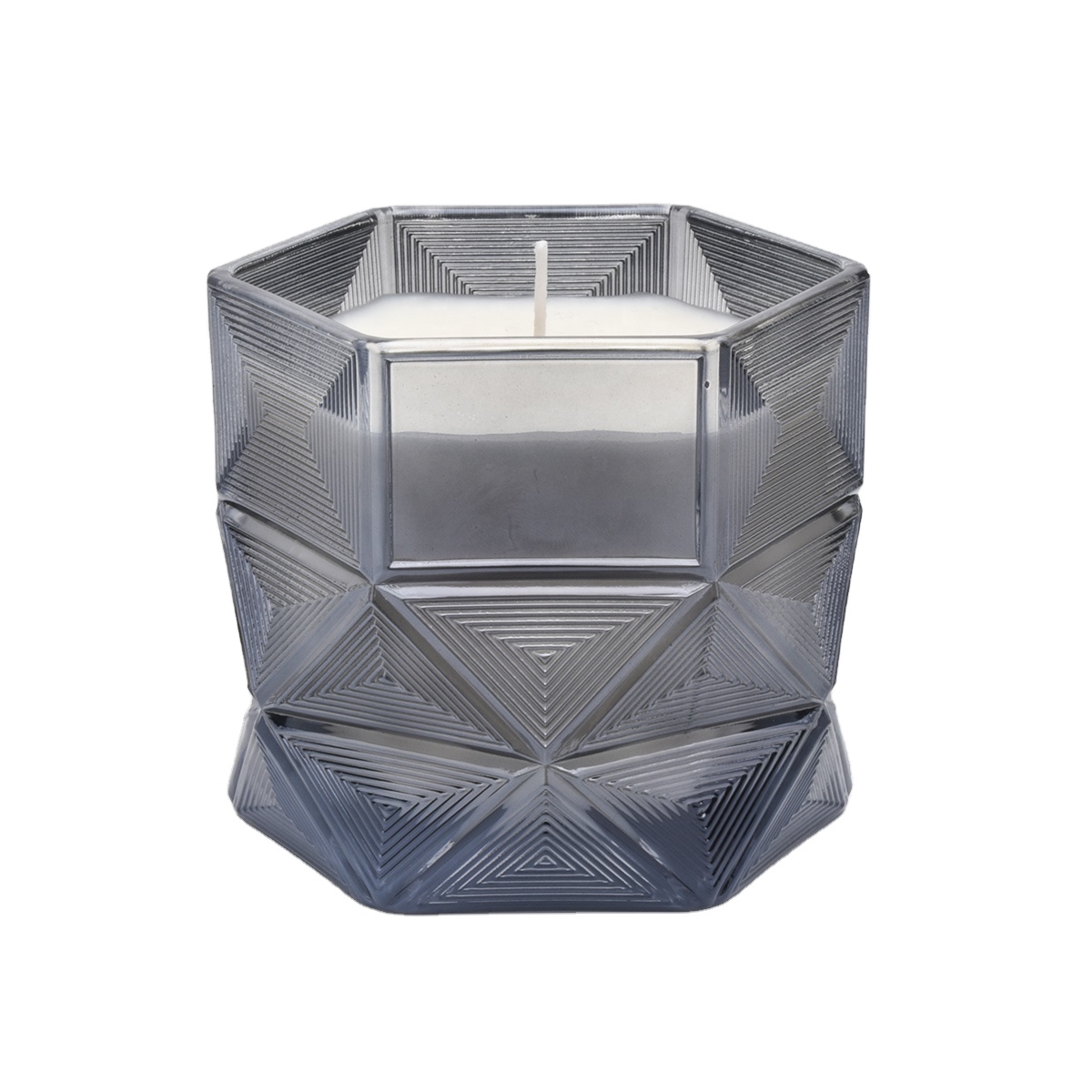 Manufacturer luxury custom black Glass candle jar 10oz 20oz