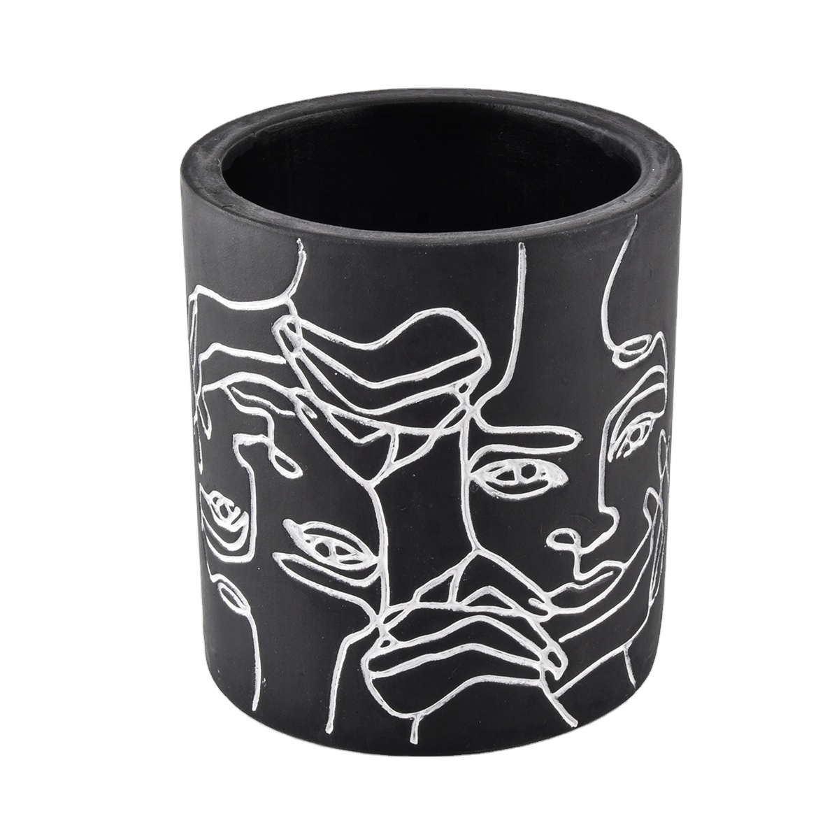 8oz 10oz matte black hurricane candle jars