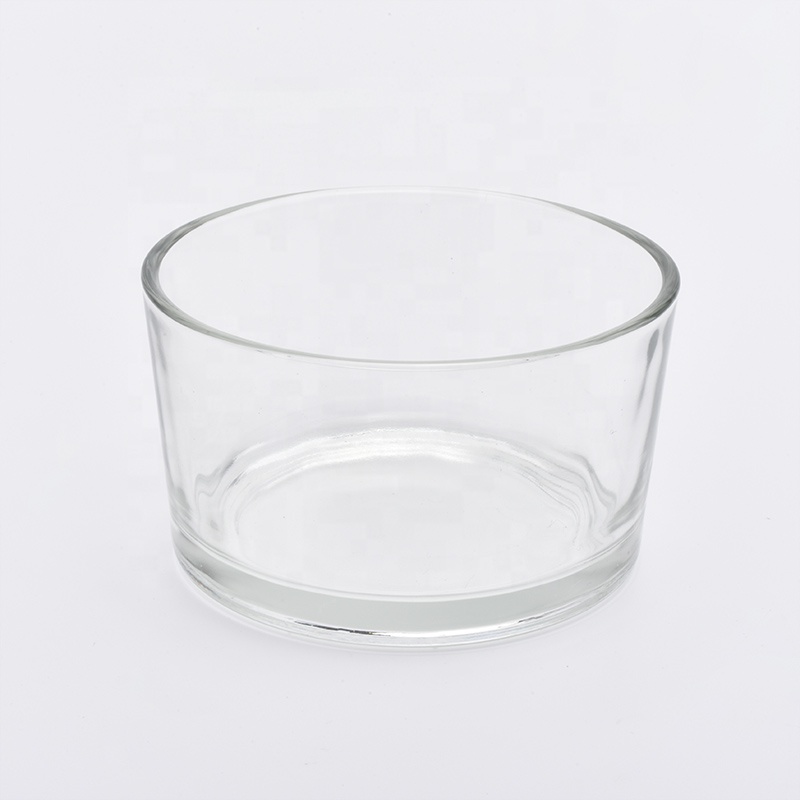 24oz Clear Short and Wide Glass Candle Holder Home Decor Wholesales