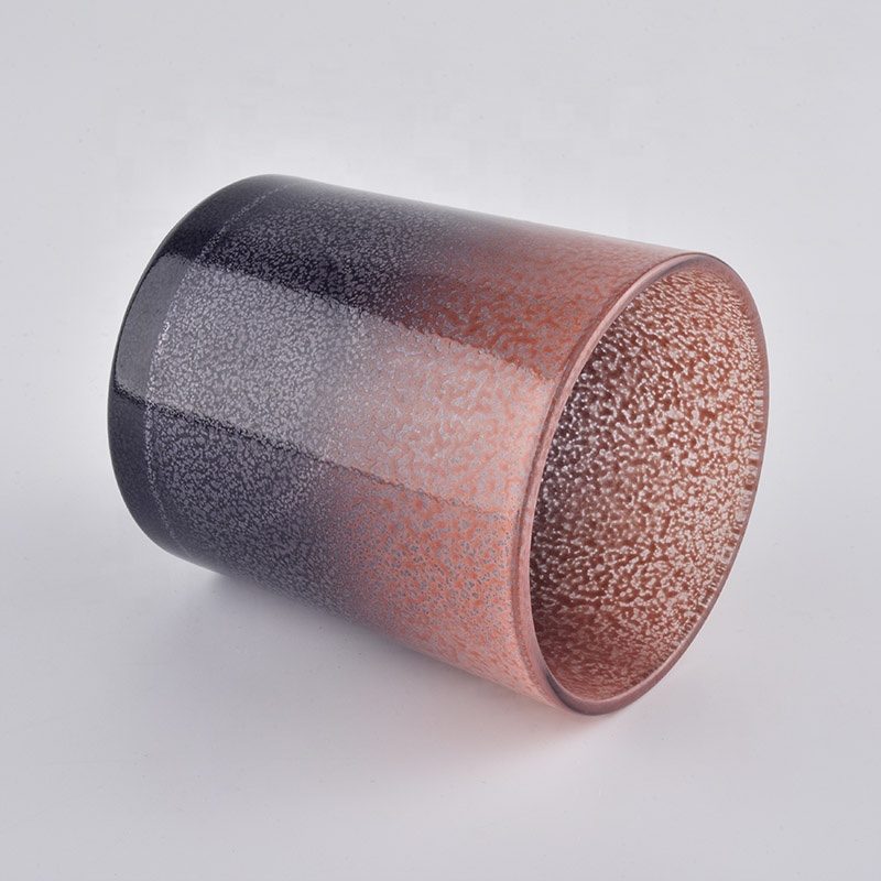 glass scented candle jars with mixed colors painting