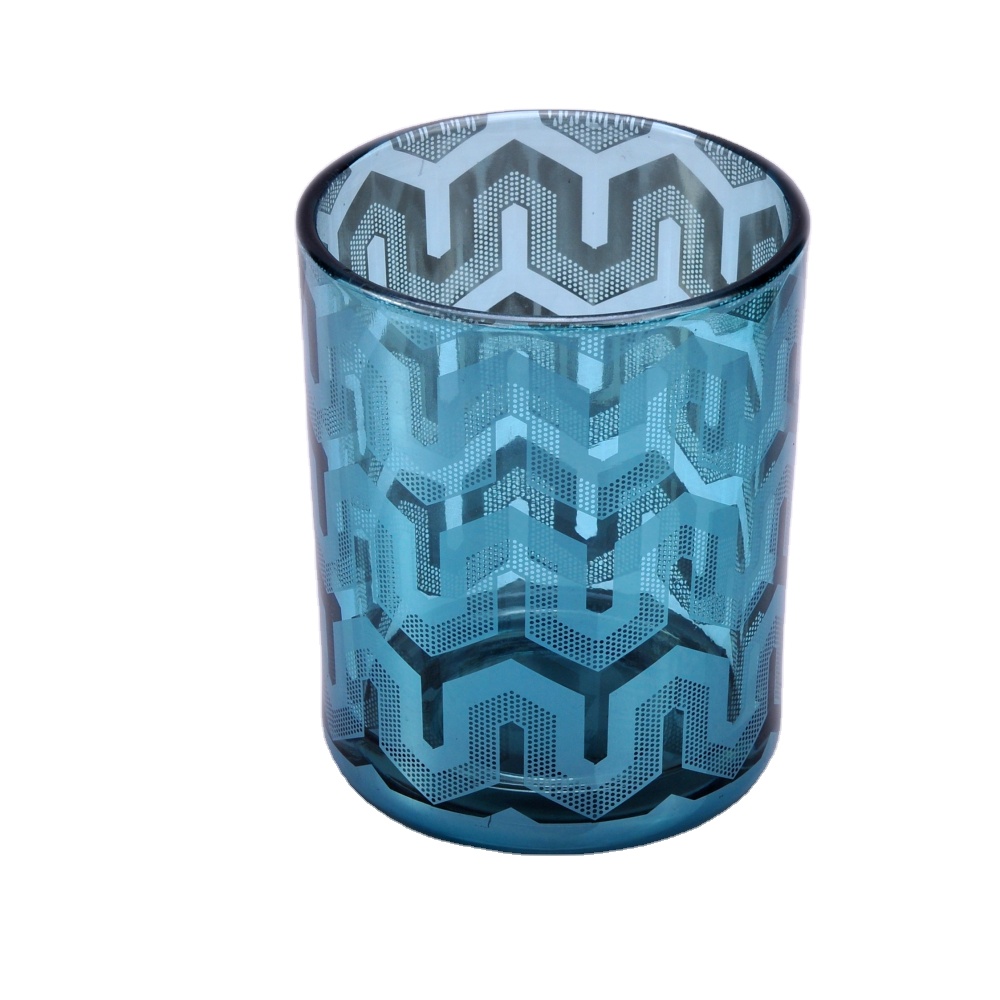Wholesales tealight laser cylinder glass candle holder 8oz 10oz