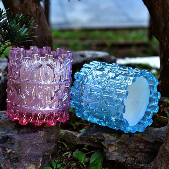 Sunny new design luxury pink tealight crystal Glass candle jar