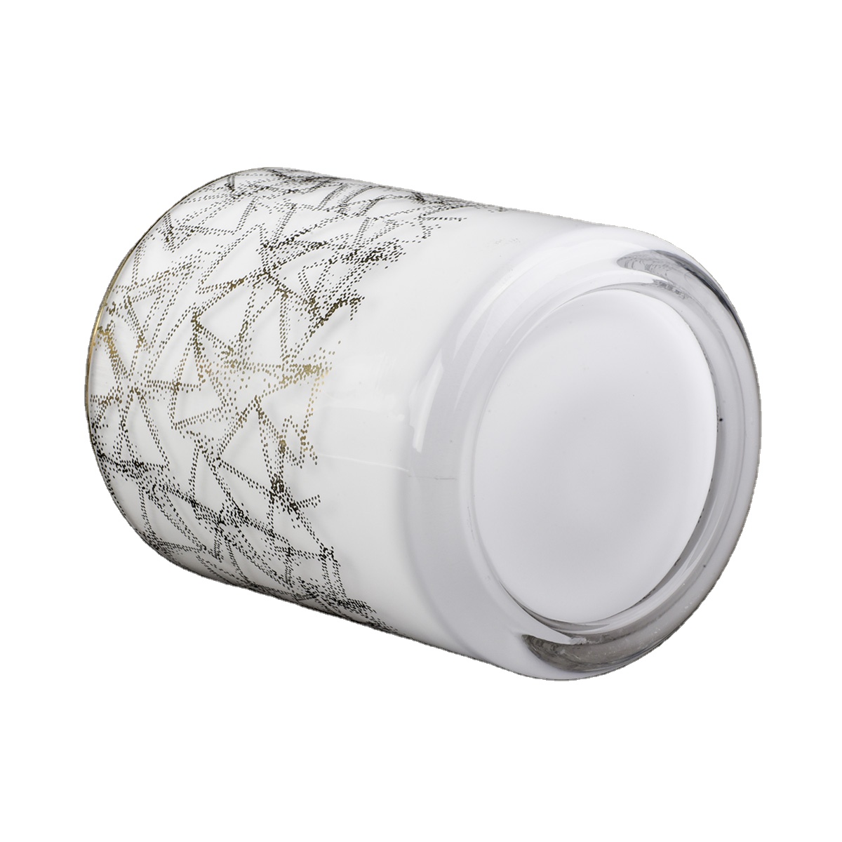 12 oz gold candle jar with shiny gold pattern, luxury glass candle holder for home decor