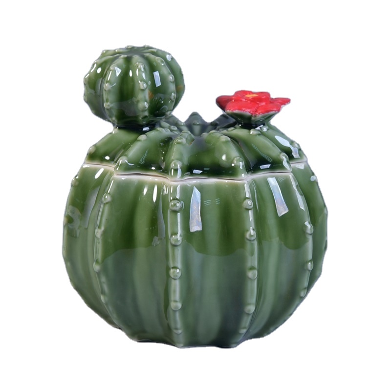 pineapple shape ceramic candle vessel with lid in bulk