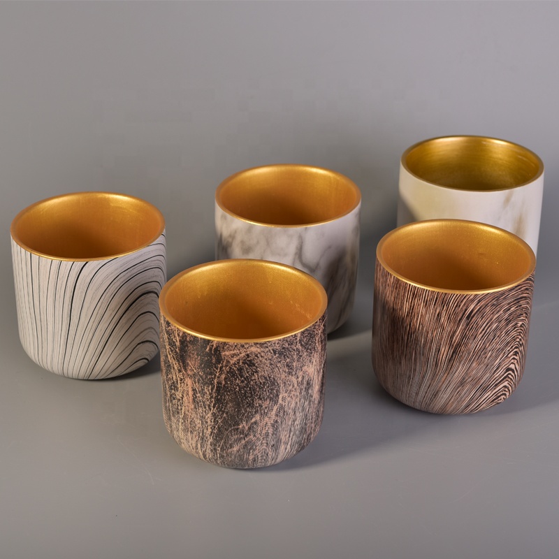 Luxury handmade painted ceramic candle jar wholesales