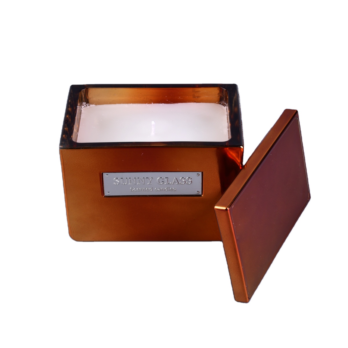 10oz 12oz 16oz Sunny luxury empty gold tealight glass candle jars with lids