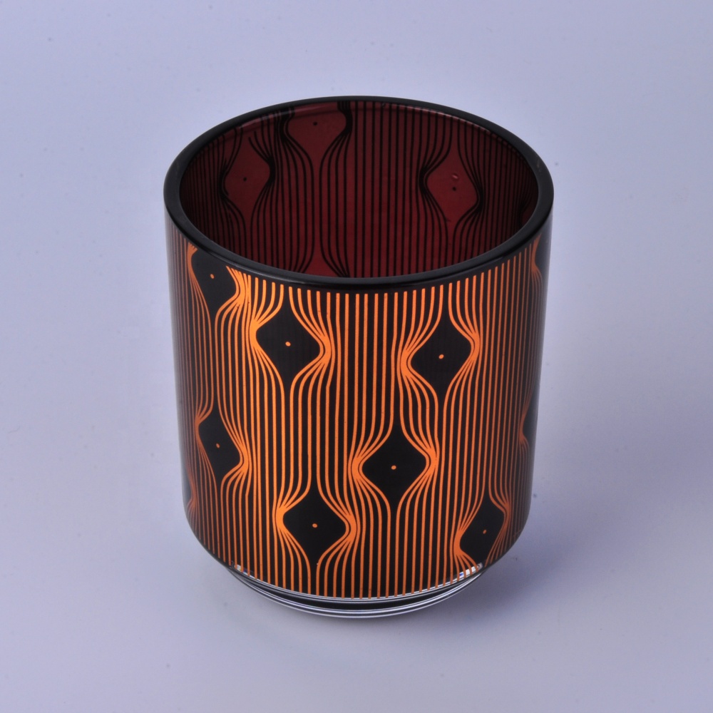 Wholesales custom crystal Luxury black glass candle holder