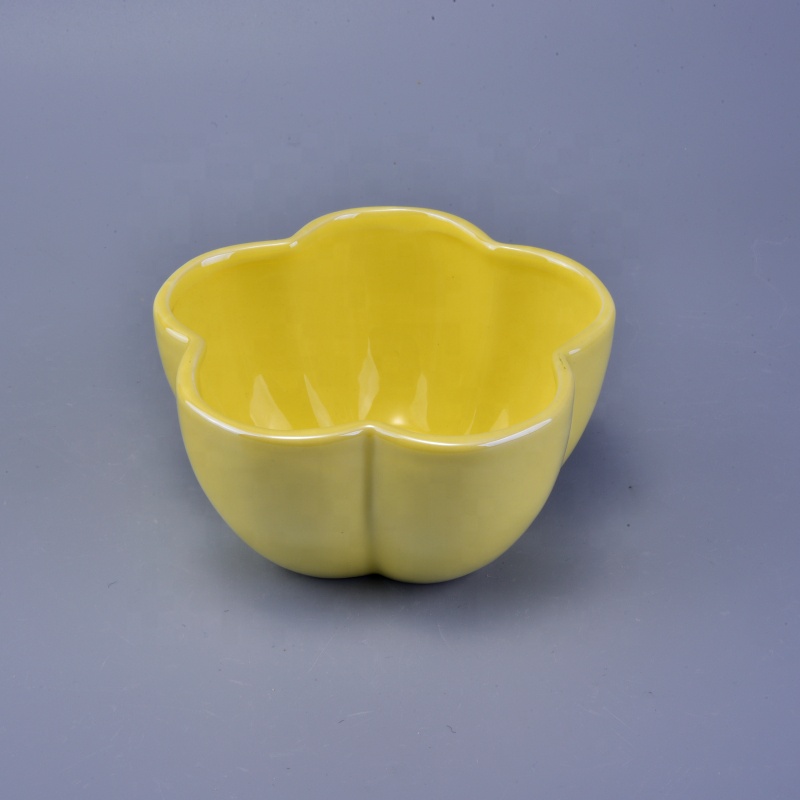 Flower design ceramic candle holders in various sizes