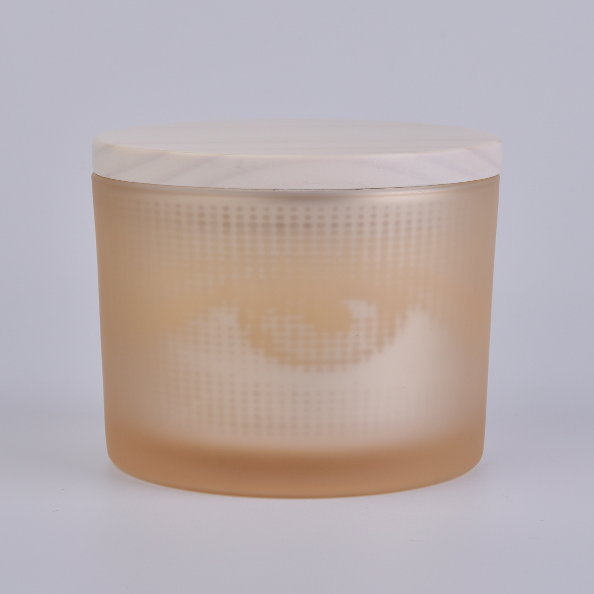 unique glass candle container with wood lid, decorative glass vessel for candle making