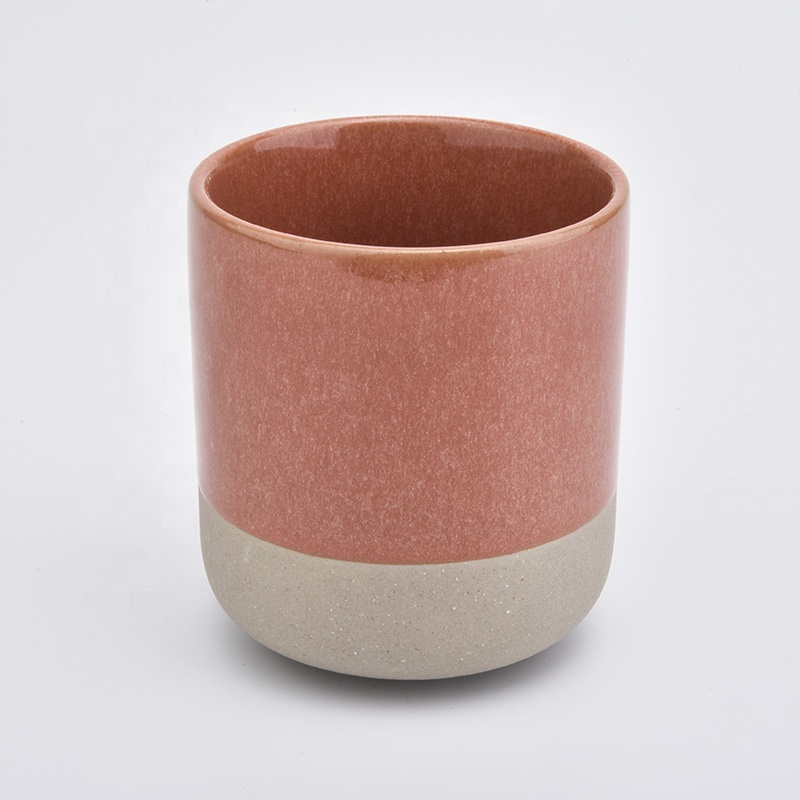 Handmade matte red ceramic candle jar votive scented candle holders wedding decoration factory