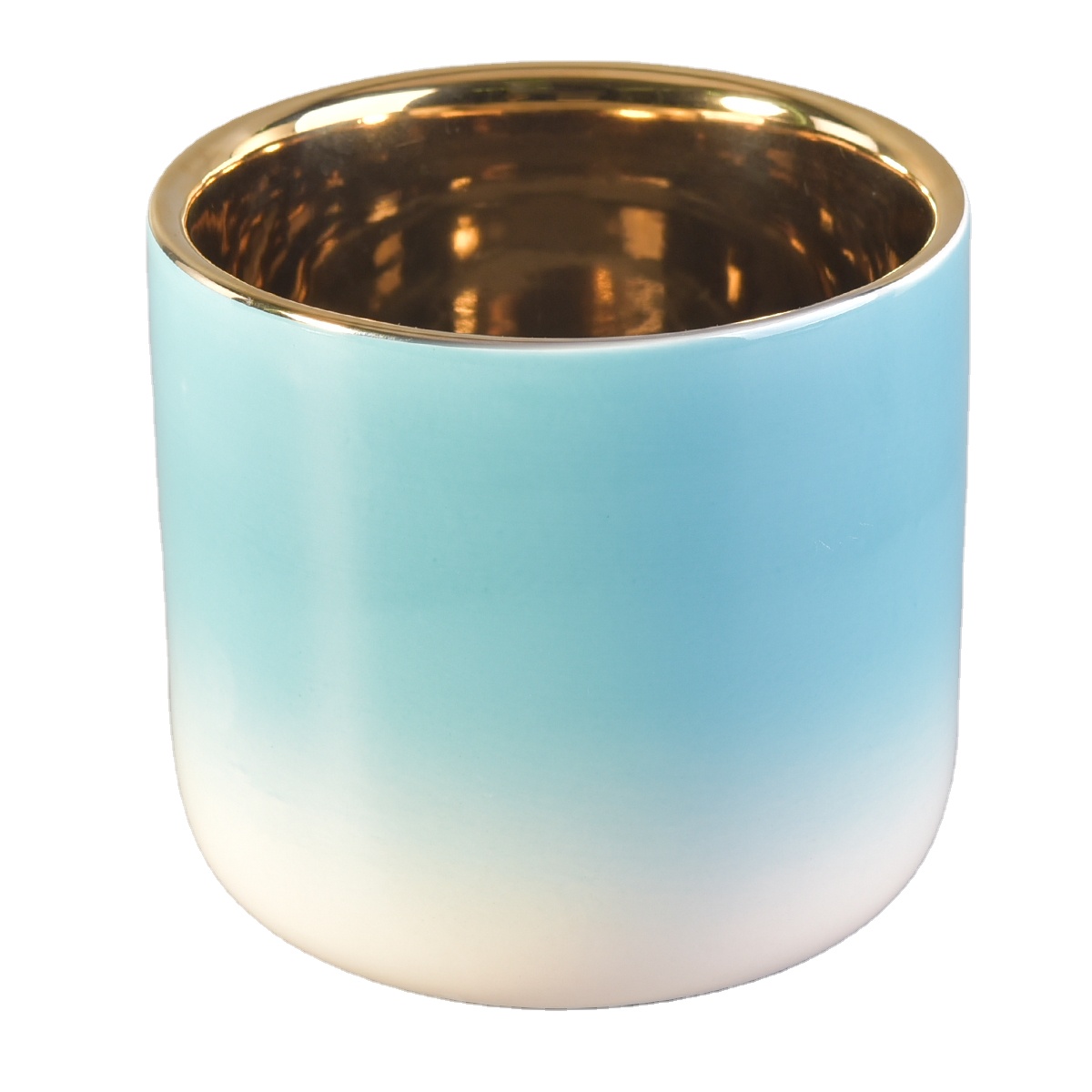 Wholesales custom electroplate large ceramic candle jar 8oz 10oz