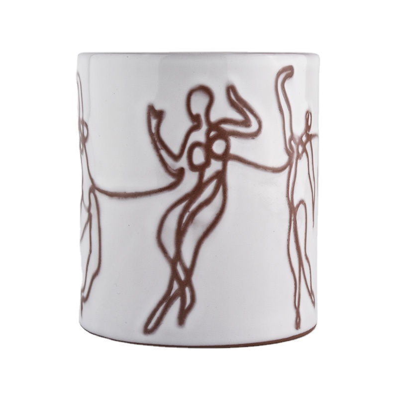 8 oz Suppliers empty white glaze ceramic candle holders