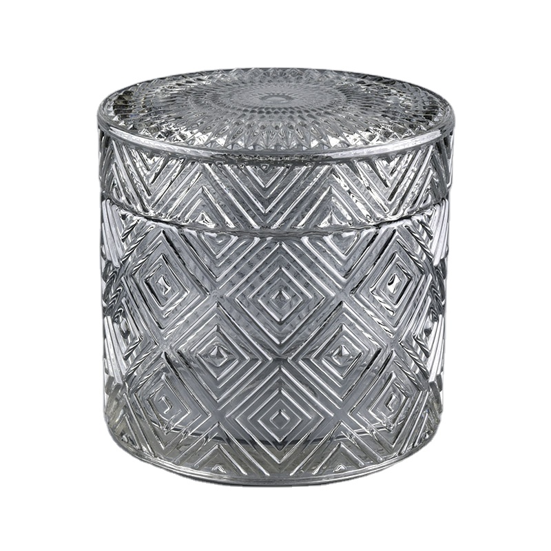 China suppliers custom empty glass candle holders with glass lids