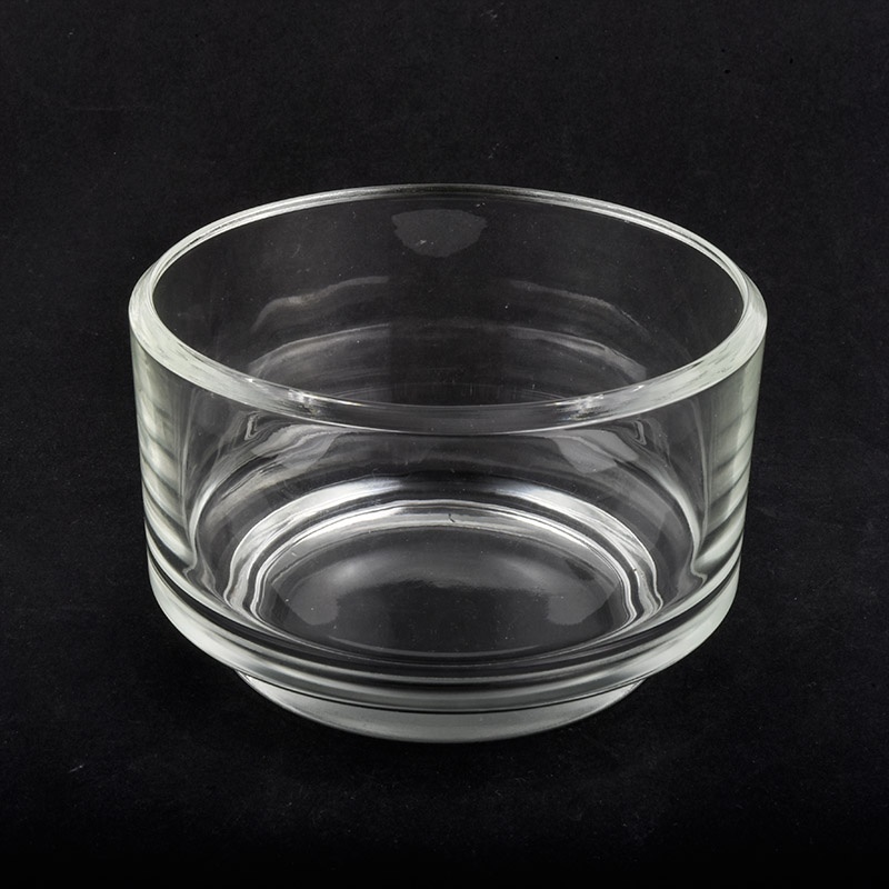 wide mouth glass candle jar with a base, clear glass large candle container