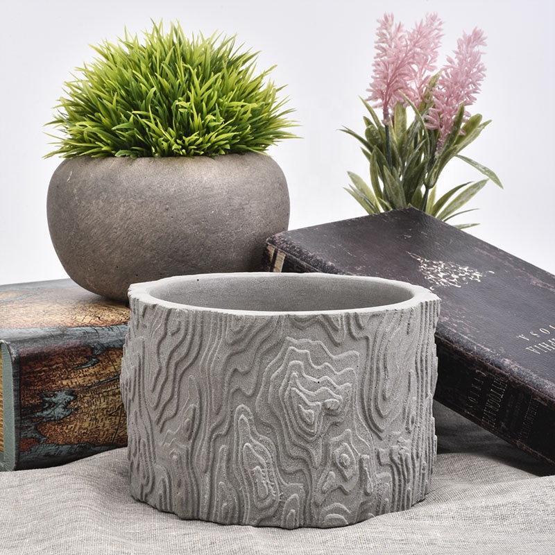 Wholesales custom grey luxury concrete candle jar holder 20oz 10oz