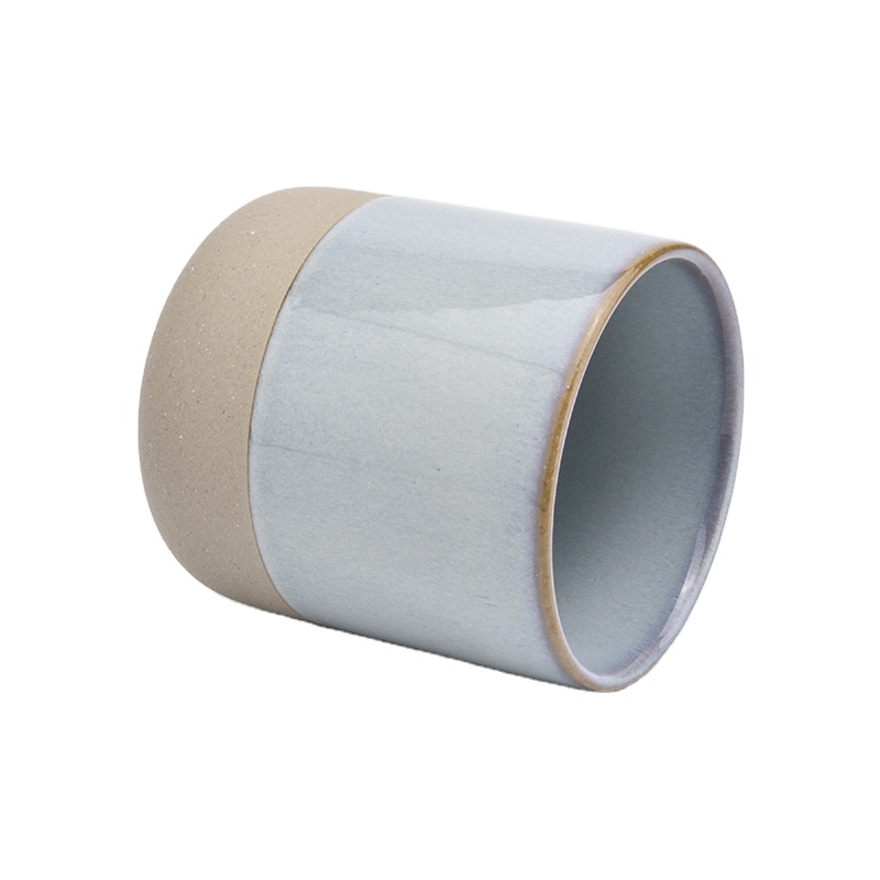 12 oz ceramic candle holder, reactive glazed candle vessel