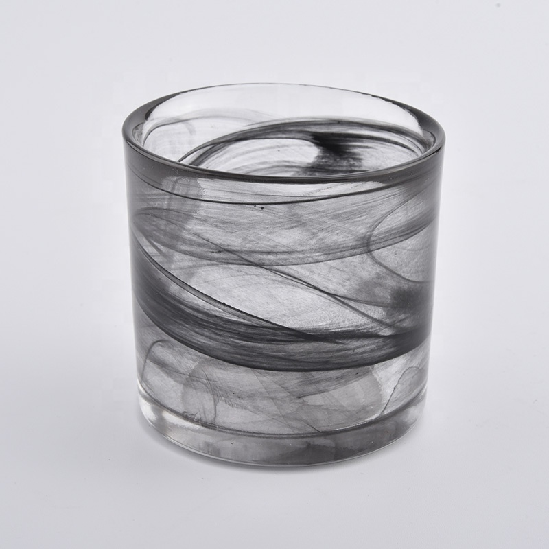 gray colored glass candle holders wholesale