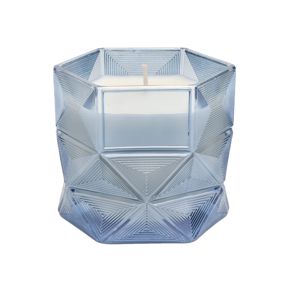 Sunny patent design luxury hexagon empty glass candle jars
