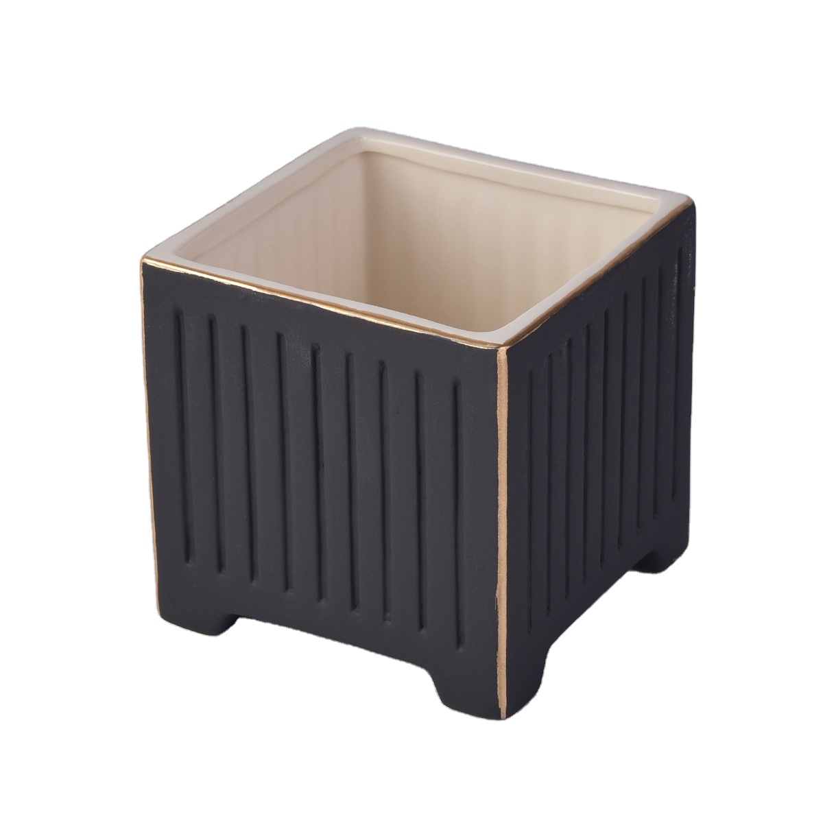 Bulk China custom large black ceramic candle jar holders 10oz 12oz