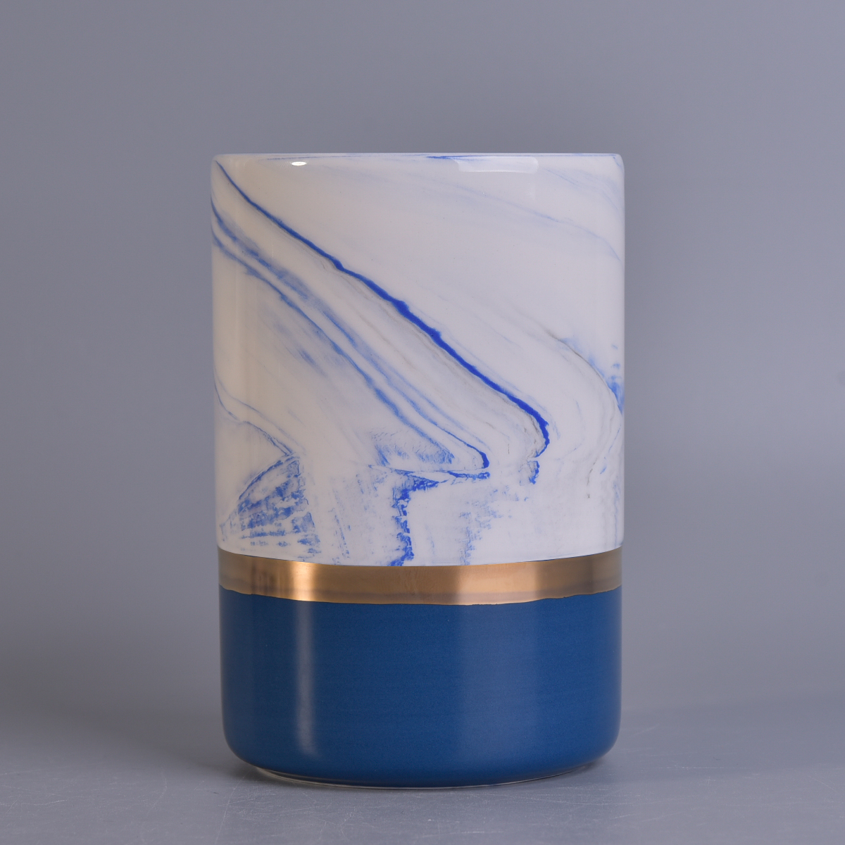 Decorative candle container ceramic, marbling ceramic candle holder