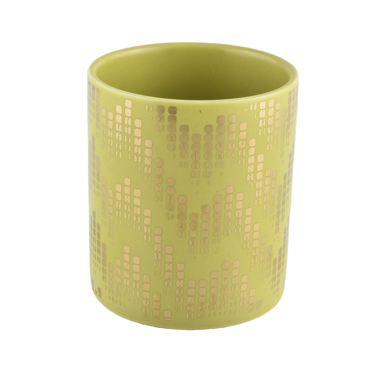 8 oz 12 oz Personalized empty golden ceramic candle holder with printing