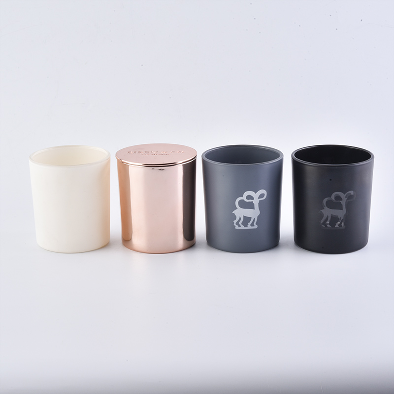 Customized glass candle jars, glass votive candle holders 8 oz