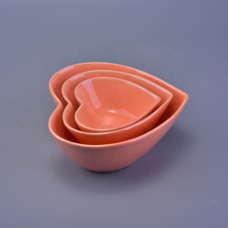 heart design ceramic tealight candle votive jars