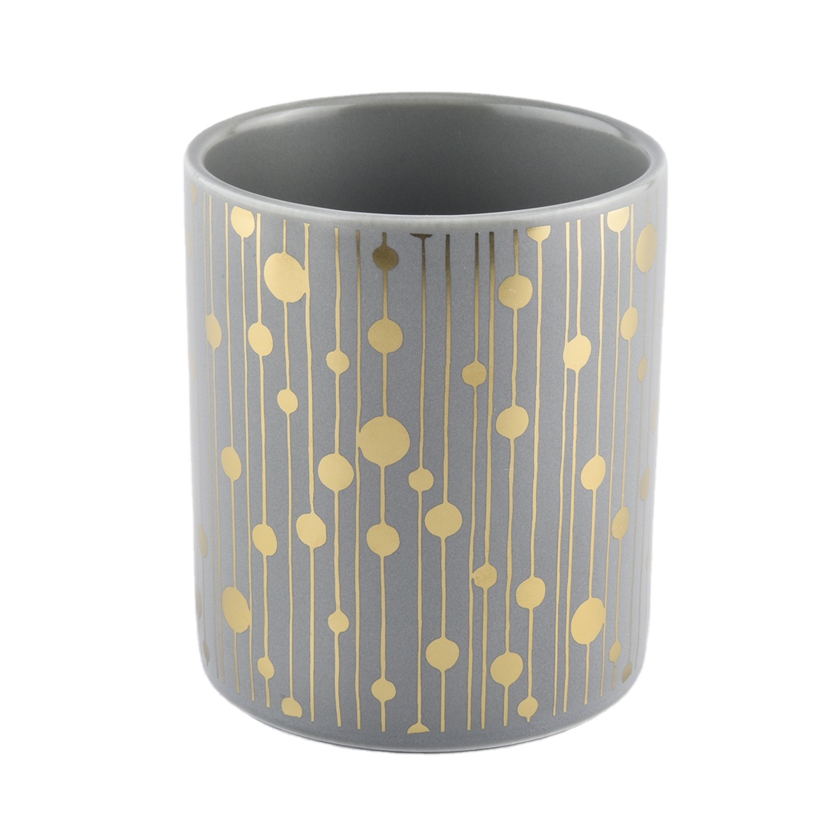 Wholesales luxury grey glaze ceramic candle jars 8oz