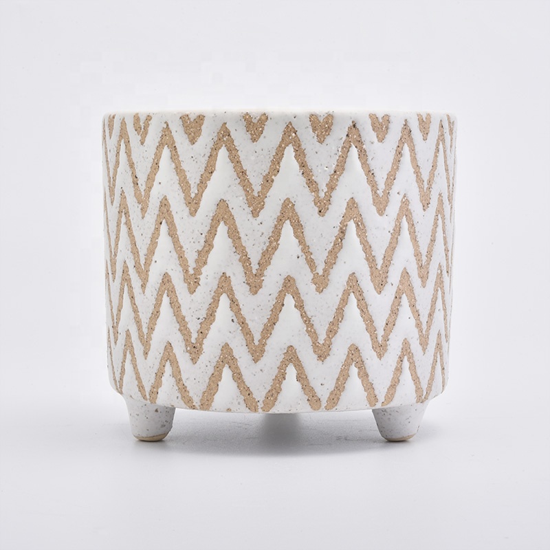 Antique ceramic candle vessel stone candle jar home decoration